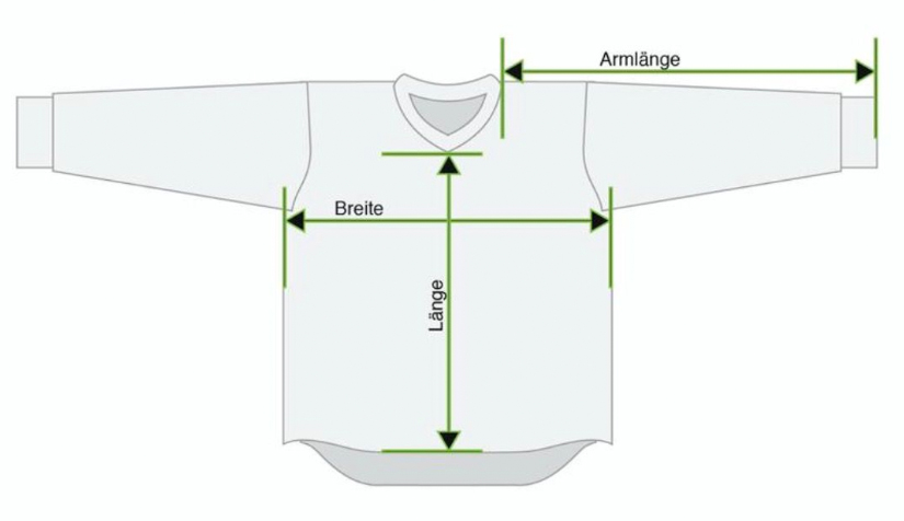 Größentabelle Heim und Auswärtstrikot
